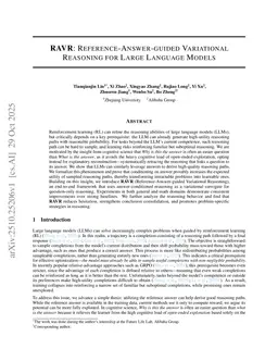 RAVR: Reference-Answer-guided Variational Reasoning for Large Language Models