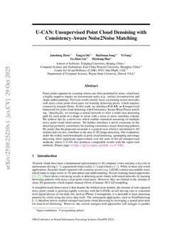 U-CAN: Unsupervised Point Cloud Denoising with Consistency-Aware Noise2Noise Matching
