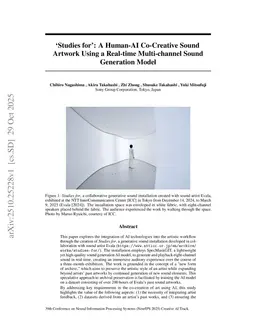 'Studies for': A Human-AI Co-Creative Sound Artwork Using a Real-time Multi-channel Sound Generation Model
