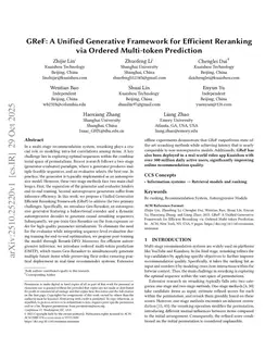 GReF: A Unified Generative Framework for Efficient Reranking via Ordered Multi-token Prediction