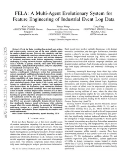FELA: A Multi-Agent Evolutionary System for Feature Engineering of Industrial Event Log Data