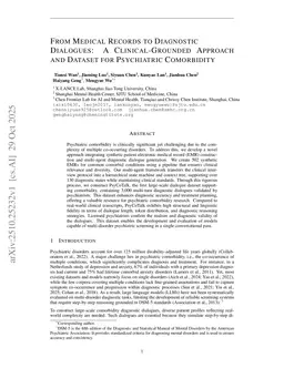 From Medical Records to Diagnostic Dialogues: A Clinical-Grounded Approach and Dataset for Psychiatric Comorbidity