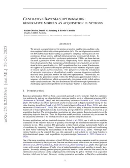 Generative Bayesian Optimization: Generative Models as Acquisition Functions