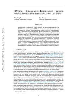 IBNorm: Information-Bottleneck Inspired Normalization for Representation Learning