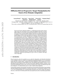 Diffusion-Driven Progressive Target Manipulation for Source-Free Domain Adaptation