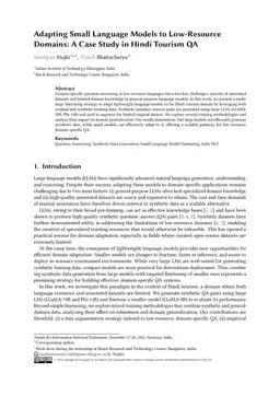 Adapting Small Language Models to Low-Resource Domains: A Case Study in Hindi Tourism QA