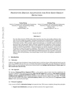 Prototype-Driven Adaptation for Few-Shot Object Detection