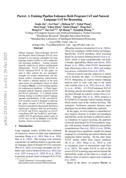 Parrot: A Training Pipeline Enhances Both Program CoT and Natural Language CoT for Reasoning