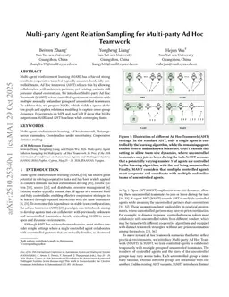 Multi-party Agent Relation Sampling for Multi-party Ad Hoc Teamwork