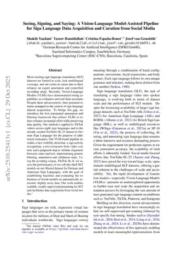 Seeing, Signing, and Saying: A Vision-Language Model-Assisted Pipeline for Sign Language Data Acquisition and Curation from Social Media