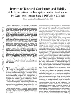 Improving Temporal Consistency and Fidelity at Inference-time in Perceptual Video Restoration by Zero-shot Image-based Diffusion Models