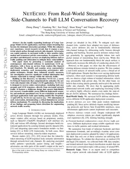 NetEcho: From Real-World Streaming Side-Channels to Full LLM Conversation Recovery