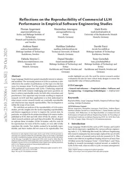 Reflections on the Reproducibility of Commercial LLM Performance in Empirical Software Engineering Studies