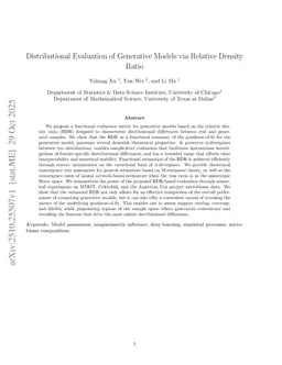 Distributional Evaluation of Generative Models via Relative Density Ratio