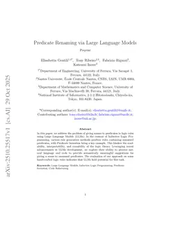 Predicate Renaming via Large Language Models