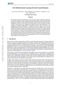 Zero Reinforcement Learning Towards General Domains