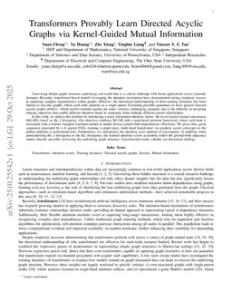 Transformers Provably Learn Directed Acyclic Graphs via Kernel-Guided Mutual Information
