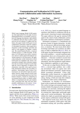 Communication and Verification in LLM Agents towards Collaboration under Information Asymmetry