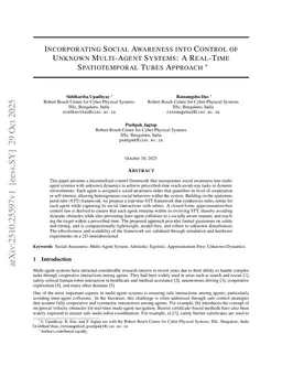 Incorporating Social Awareness into Control of Unknown Multi-Agent Systems: A Real-Time Spatiotemporal Tubes Approach