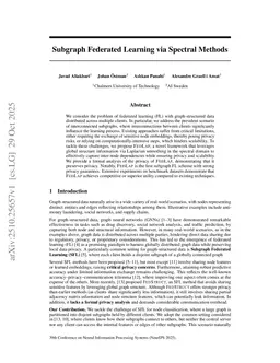 Subgraph Federated Learning via Spectral Methods