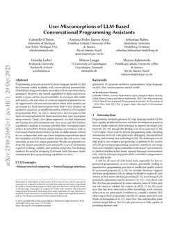 User Misconceptions of LLM-Based Conversational Programming Assistants