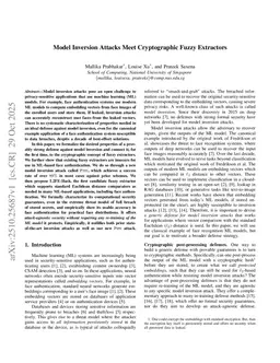 Model Inversion Attacks Meet Cryptographic Fuzzy Extractors