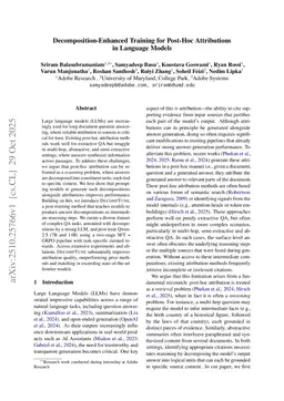 Decomposition-Enhanced Training for Post-Hoc Attributions In Language Models