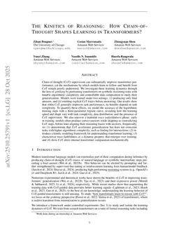 The Kinetics of Reasoning: How Chain-of-Thought Shapes Learning in Transformers?