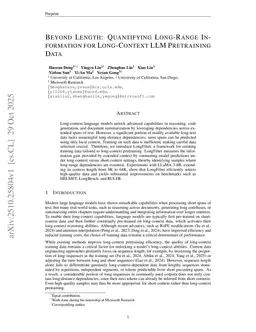 Beyond Length: Quantifying Long-Range Information for Long-Context LLM Pretraining Data