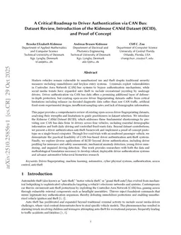 A Critical Roadmap to Driver Authentication via CAN Bus: Dataset Review, Introduction of the Kidmose CANid Dataset (KCID), and Proof of Concept
