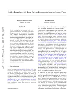Active Learning with Task-Driven Representations for Messy Pools