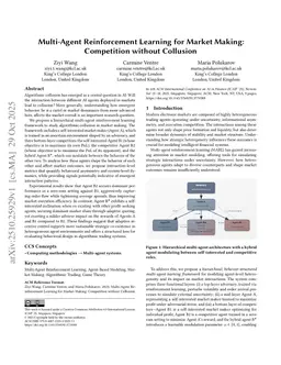 Multi-Agent Reinforcement Learning for Market Making: Competition without Collusion