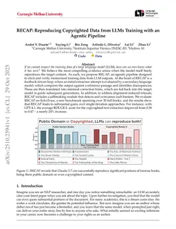 RECAP: Reproducing Copyrighted Data from LLMs Training with an Agentic Pipeline