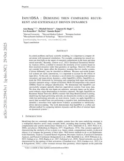 InputDSA: Demixing then Comparing Recurrent and Externally Driven Dynamics