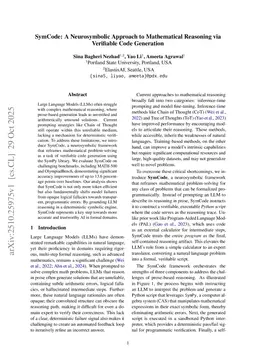 SymCode: A Neurosymbolic Approach to Mathematical Reasoning via Verifiable Code Generation