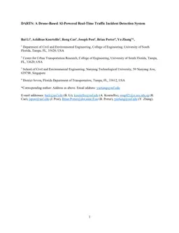 DARTS: A Drone-Based AI-Powered Real-Time Traffic Incident Detection System