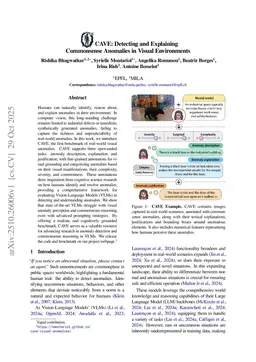 CAVE: Detecting and Explaining Commonsense Anomalies in Visual Environments