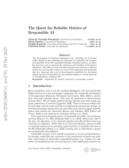 The Quest for Reliable Metrics of Responsible AI