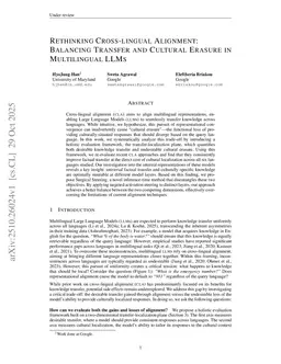 Rethinking Cross-lingual Alignment: Balancing Transfer and Cultural Erasure in Multilingual LLMs