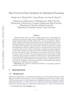 Bias-Corrected Data Synthesis for Imbalanced Learning