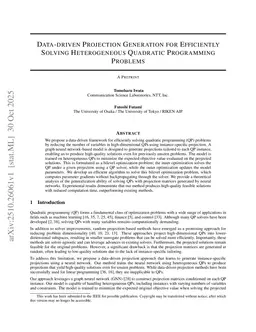 Data-driven Projection Generation for Efficiently Solving Heterogeneous Quadratic Programming Problems