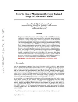 Security Risk of Misalignment between Text and Image in Multi-modal Model