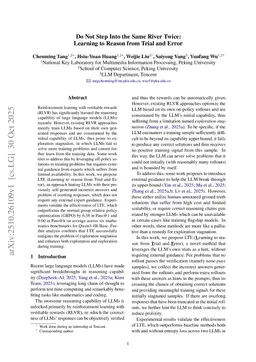 Do Not Step Into the Same River Twice: Learning to Reason from Trial and Error