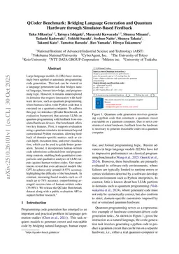 QCoder Benchmark: Bridging Language Generation and Quantum Hardware through Simulator-Based Feedback