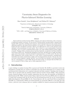 Uncertainty-Aware Diagnostics for Physics-Informed Machine Learning