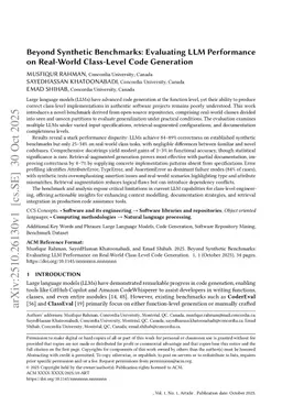 Beyond Synthetic Benchmarks: Evaluating LLM Performance on Real-World Class-Level Code Generation