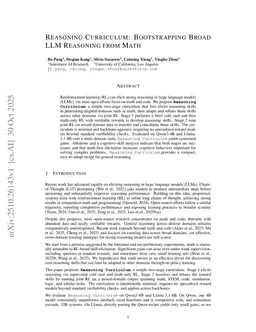 Reasoning Curriculum: Bootstrapping Broad LLM Reasoning from Math
