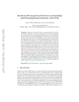 ReaKase-8B: Legal Case Retrieval via Knowledge and Reasoning Representations with LLMs
