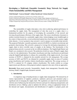 Developing a Multi-task Ensemble Geometric Deep Network for Supply Chain Sustainability and Risk Management