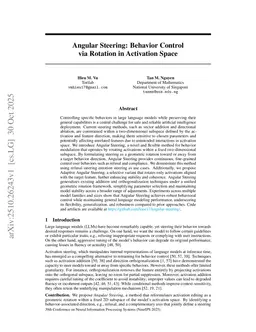 Angular Steering: Behavior Control via Rotation in Activation Space